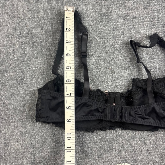 JEZEBEL Women’s Black Lace with Pink Ribbon Detail Sexy Bra size: 34C - Picture 6 of 6